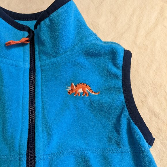 3-Piece Carter's Colorful Layers Blue and Orange Zip-up Fleece Vest - Picture 4 of 13